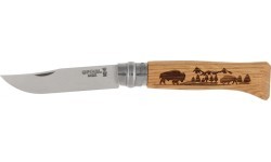Nazis Opinel Nr. 8 Inox, ozols, Animal sērija – bifelis
