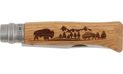 Nazis Opinel Nr. 8 Inox, ozols, Animal sērija – bifelis