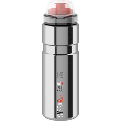 Ūdens pudele Elite Syssa Race, 750 ml, ar vāciņu, nerūsējošā tērauda (sudraba)