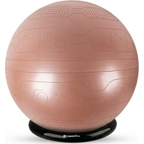 Exercise Ball inSPORTline Stretch Ball 75 cm w/ BallBase - Mocha mousse