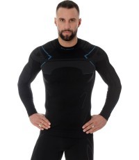 Vīriešu krekls ar garām piedurknēm Brubeck Thermo Black LS13040A - Black/Blue