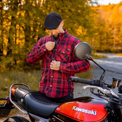 Мотокуртка-рубашка BOS Lumberjack - Чёрно-серый