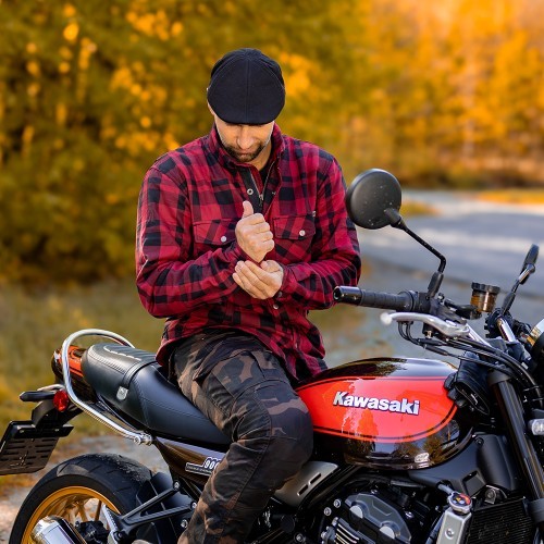 Motociklista krekls BOS Lumberjack - Melni pelēks