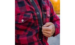 Motorcycle Shirt BOS Lumberjack - Black Grey