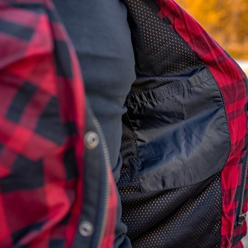 Motorcycle Shirt BOS Lumberjack - Black Grey
