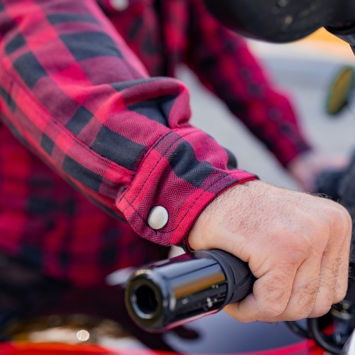Motociklista krekls BOS Lumberjack - Melni pelēks