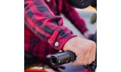 Motorcycle Shirt BOS Lumberjack - Black Grey