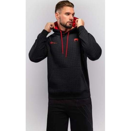 Venum x Roger Gracie Signature džemperis ar kapuci, melns/sarkans