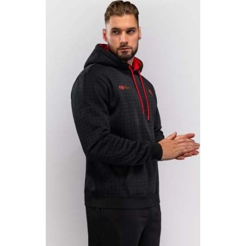 Venum x Roger Gracie Signature džemperis ar kapuci, melns/sarkans