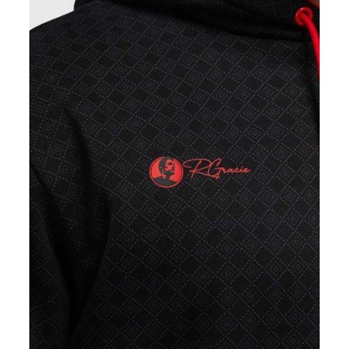 Venum x Roger Gracie Signature džemperis ar kapuci, melns/sarkans