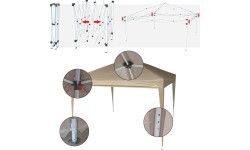 Párty stan nůžkový 3x3 m s bočnicemi PALACE béžový WATERPROOF
