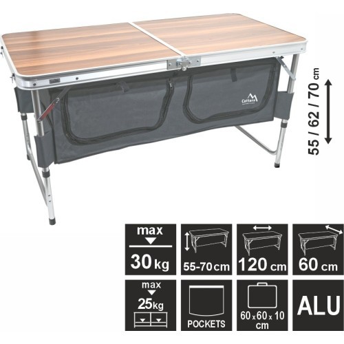 Складной кемпинговый стол BLED, 60x120x70 см