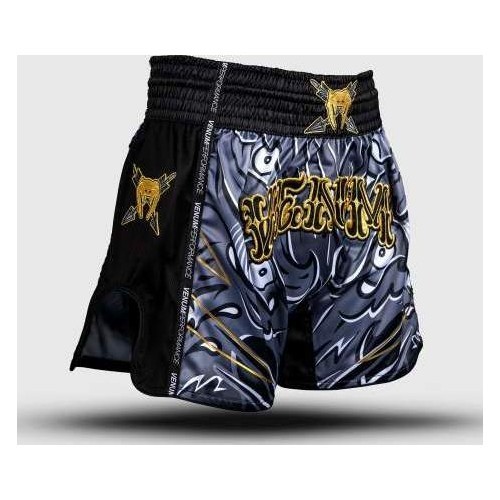 Venum Wolf Atak Muay Thai šorti, melni/pelēki