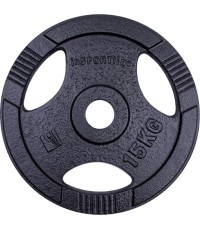 Чугунный олимпийский диск inSPORTline Hamerton Black 15 кг, 50 мм