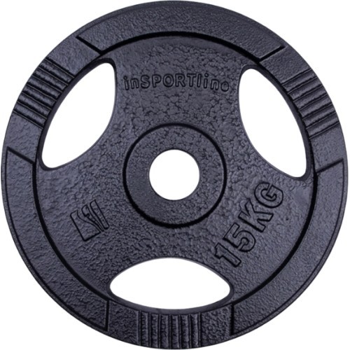 Čuguna olimpiskais svaru disks inSPORTline Hamerton Black 15 kg, 50 mm