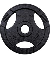 Čuguna olimpiskais svaru disks inSPORTline Hamerton, melns, 25 kg, 50 mm