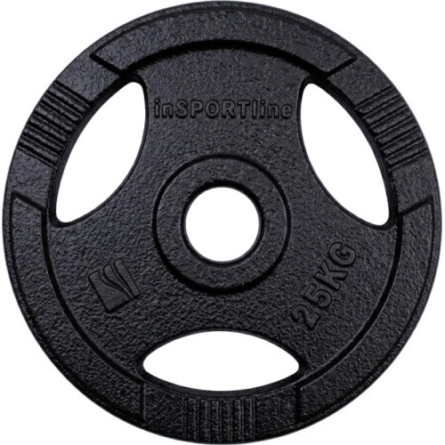 Čuguna olimpiskais svaru disks inSPORTline Hamerton, melns, 25 kg, 50 mm