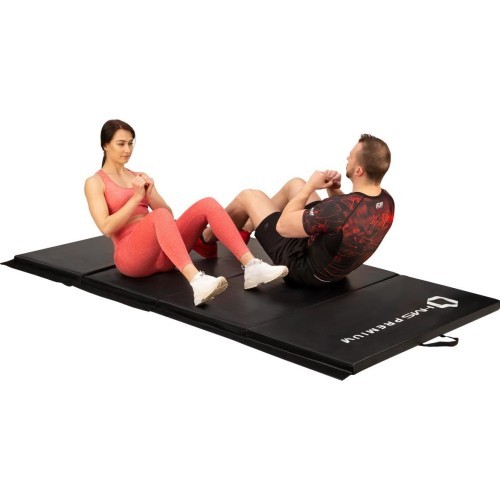 Gymnastic Foldable Mattress HMS Premium MGS01 2400x1200mm, Black