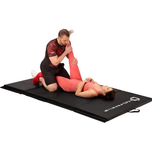 Gymnastic Foldable Mattress HMS Premium MGS01 2400x1200mm, Black