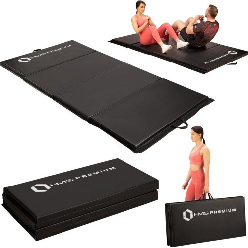 Gymnastic Foldable Mattress HMS Premium MGS01 2400x1200mm, Black