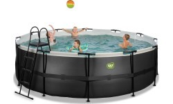 Бассейн EXIT Black Leather ø450x122 см с фильтр-насосом – черный
