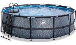 EXIT Stone pool ø450x122cm with filter pump - grey
