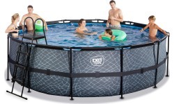 EXIT Stone pool ø450x122cm with filter pump - grey