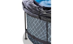 EXIT akmens imitācijas baseins ø360x122 cm ar kupolu, smilšu filtru un siltumsūkni – pelēks