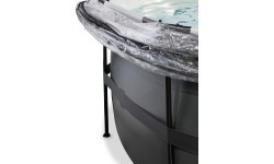 Бассейн EXIT Black Leather ø427x122 см с песочным фильтр-насосом, куполом и тепловым насосом – чёрный