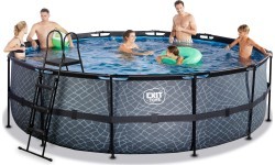 EXIT Stone pool ø488x122cm with sand filter pump - grey