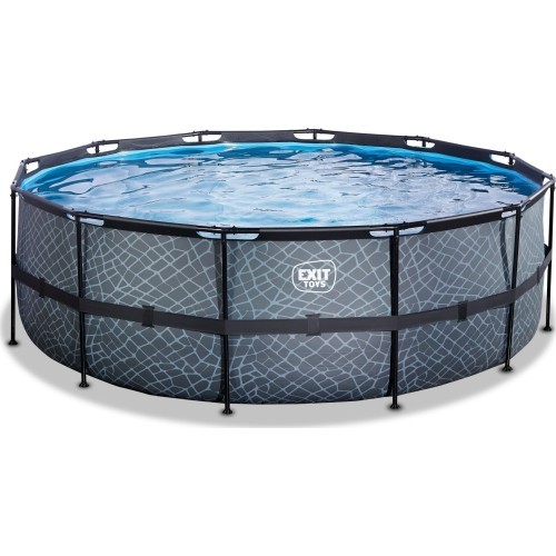 EXIT Stone pool ø427x122cm with sand filter pump - grey
