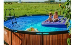EXIT Wood pool ø427x122cm with sand filter pump - brown