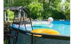 EXIT Stone pool ø488x122cm with filter pump - grey