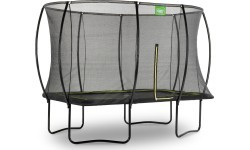Батут EXIT Silhouette 214x305 см с защитной сеткой, прямоугольный, наземный – чёрный