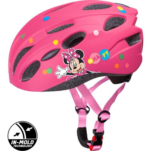 Bērnu velosipēda ķivere MINNIE, in-mold 52-56 cm (rozā)