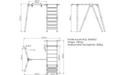PREMIUM ladder - MO-016 + PREMIUM 1-station swing for ladder - MO-017 - Marbo Sport