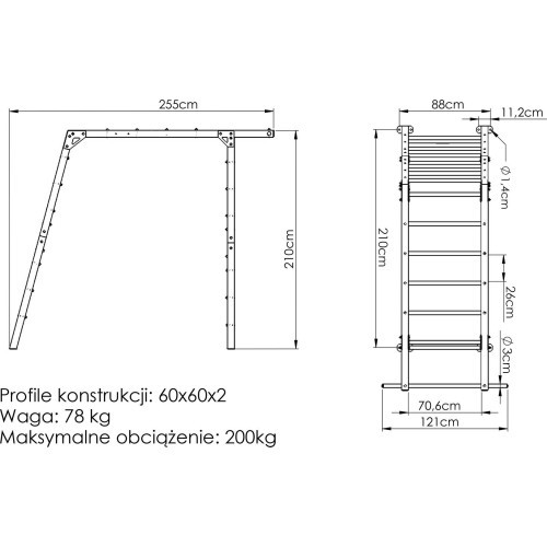 PREMIUM MO-016 outdoor gymnastics ladder - Marbo Sport