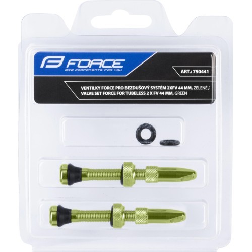 FORCE ventiļu komplekts bezkameras riepām FV 44mm (zaļš)