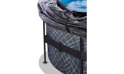 Бассейн EXIT Stone ø488x122см с песочным фильтр-насосом и куполом – серый
