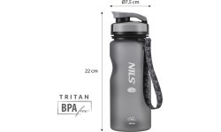 Melna Tritan pudele NC1740 NILS CAMP
