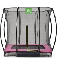 Iegremdējamais batuts EXIT Silhouette 153x214 cm ar drošības tīklu – rozā