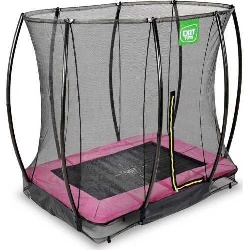 EXIT Silhouette ground trampoline 153x214cm with safety net - pink