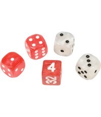 Philos Backgammon Dice Set red/white 16 mm