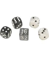 Philos Backgammon Dice Set black/white 16 mm
