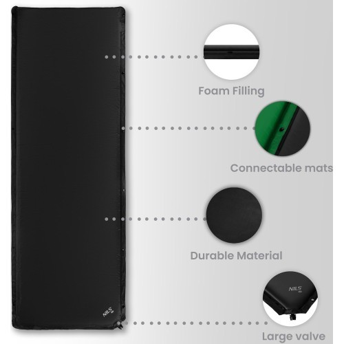 NC4050 BLACK SELF-INFLATING MAT NILS CAMP