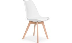 Комплект из 4 стульев для гостиной и столовой с подушкой белые ModernHome