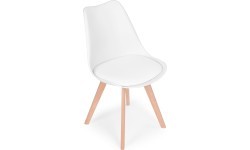 Комплект из 4 стульев для гостиной и столовой с подушкой белые ModernHome