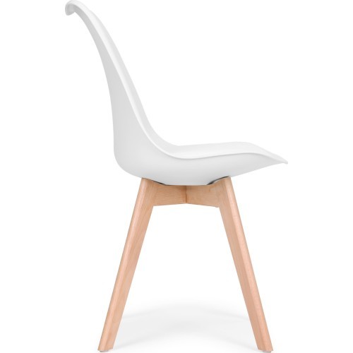 Zestaw 4 krzeseł do salonu jadalni z poduszką Białe ModernHome