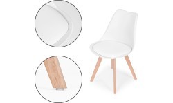 Комплект из 4 стульев для гостиной и столовой с подушкой белые ModernHome