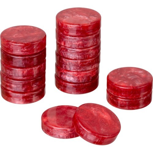 Philos Backgammon Playing Pieces Set M 28 mm r/w